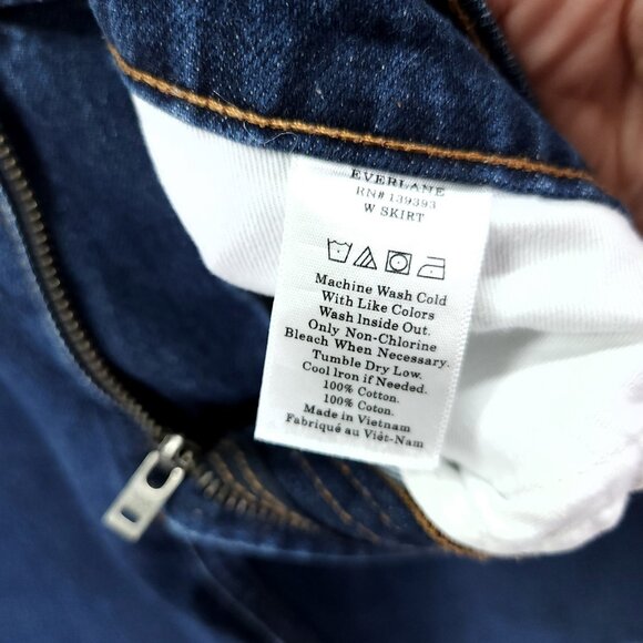Everlane Jean Skirt Womens Size 30 Mid Rise Blue Denim Stretch Pockets - Picture 8 of 10